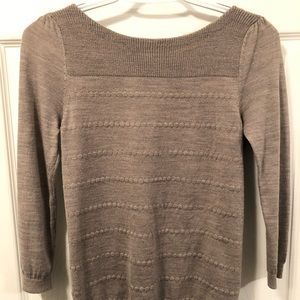 LOFT XS - Taupe/gray - Pullover 3/4 sleeve sweater